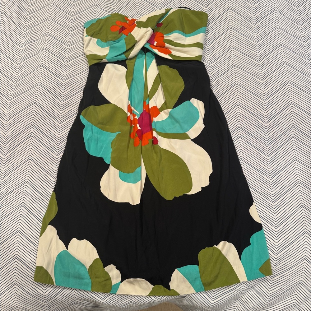 Nicole Miller Strapless Floral Dress